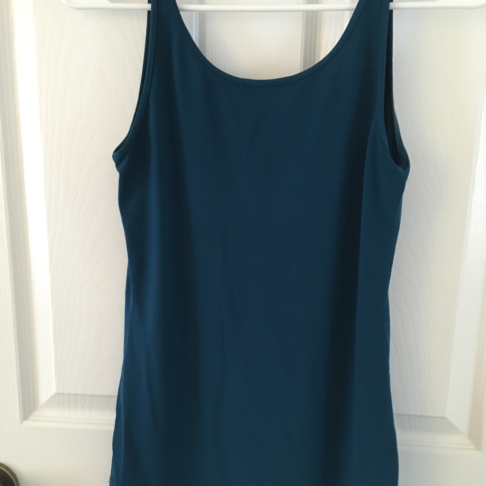 Turquoise Ruffled Tank Top - Picture 3 of 4